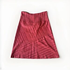 NWT Maggie's Organic Cotton Red Orange Stripped Mini Stretch Skirt S